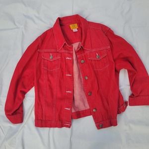 SOLD Red indie denim jacket